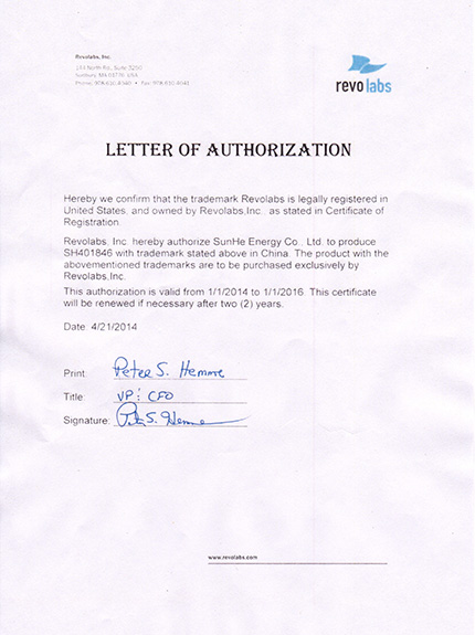 LETTER OF AUTHORIZATION