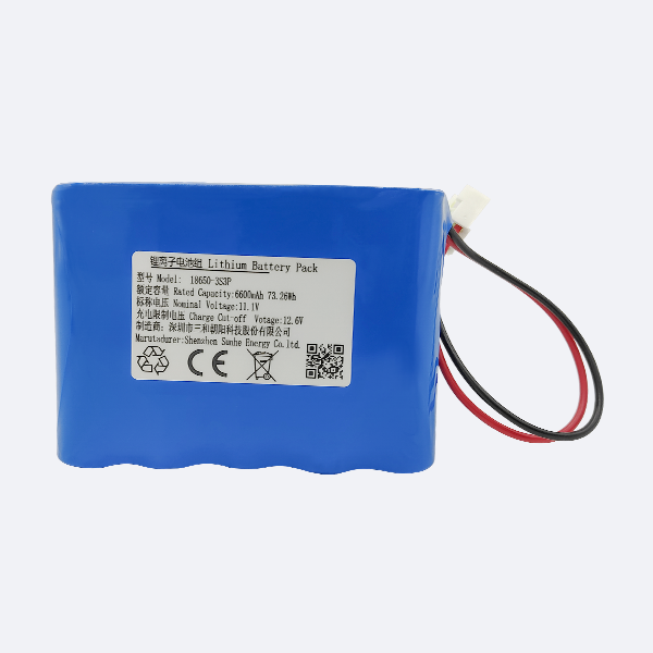 18650 3S3P Lithium-Ion Battery Pack - 6600mAh, 11.1